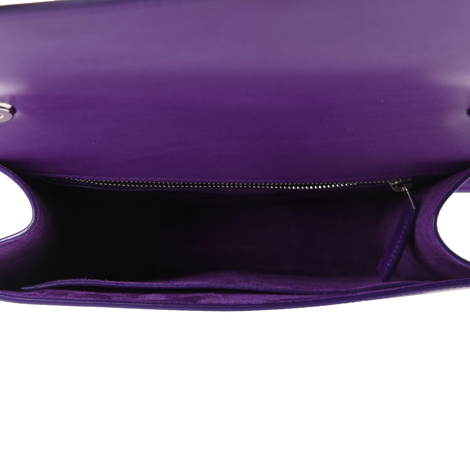 Saint Laurent Carre Royal Purple Ultra Soft Calf Leather