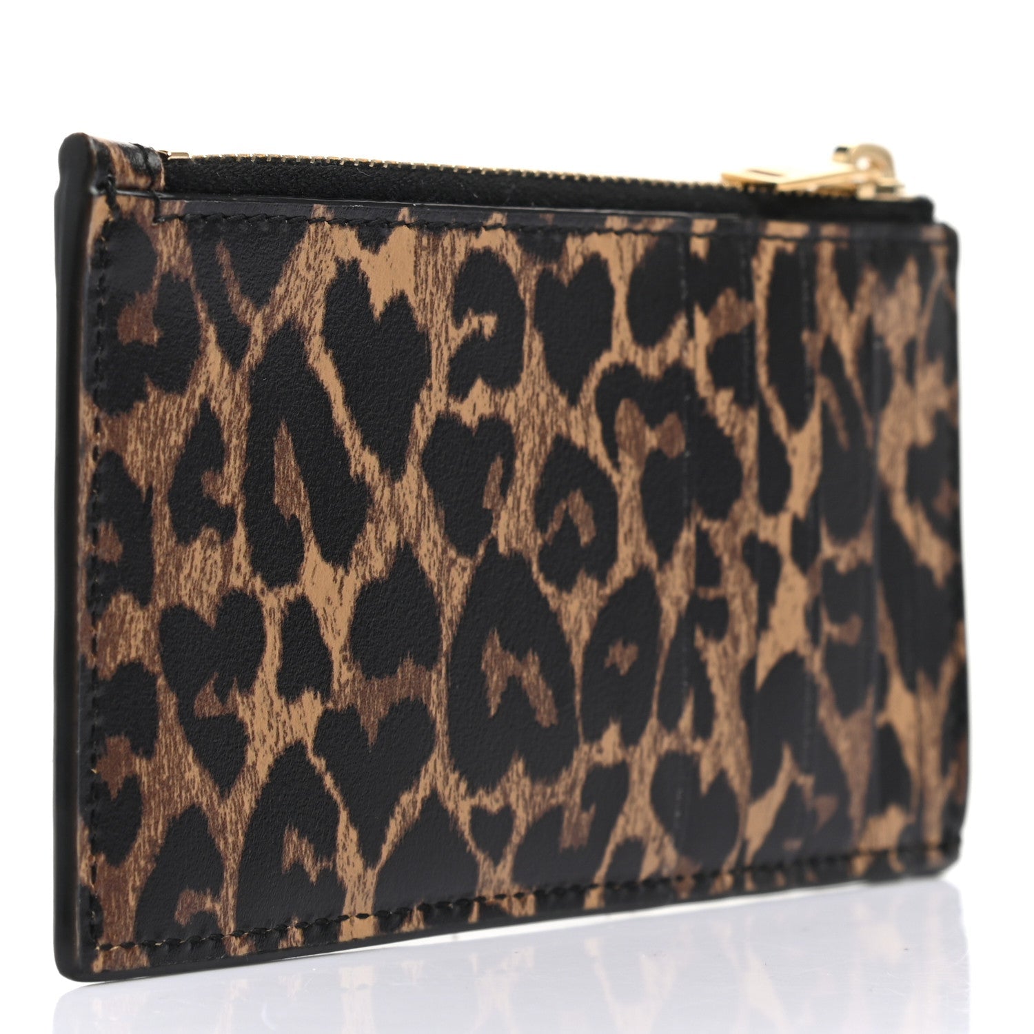 Saint Laurent Fragments Monogram Leopard Leather Wallet