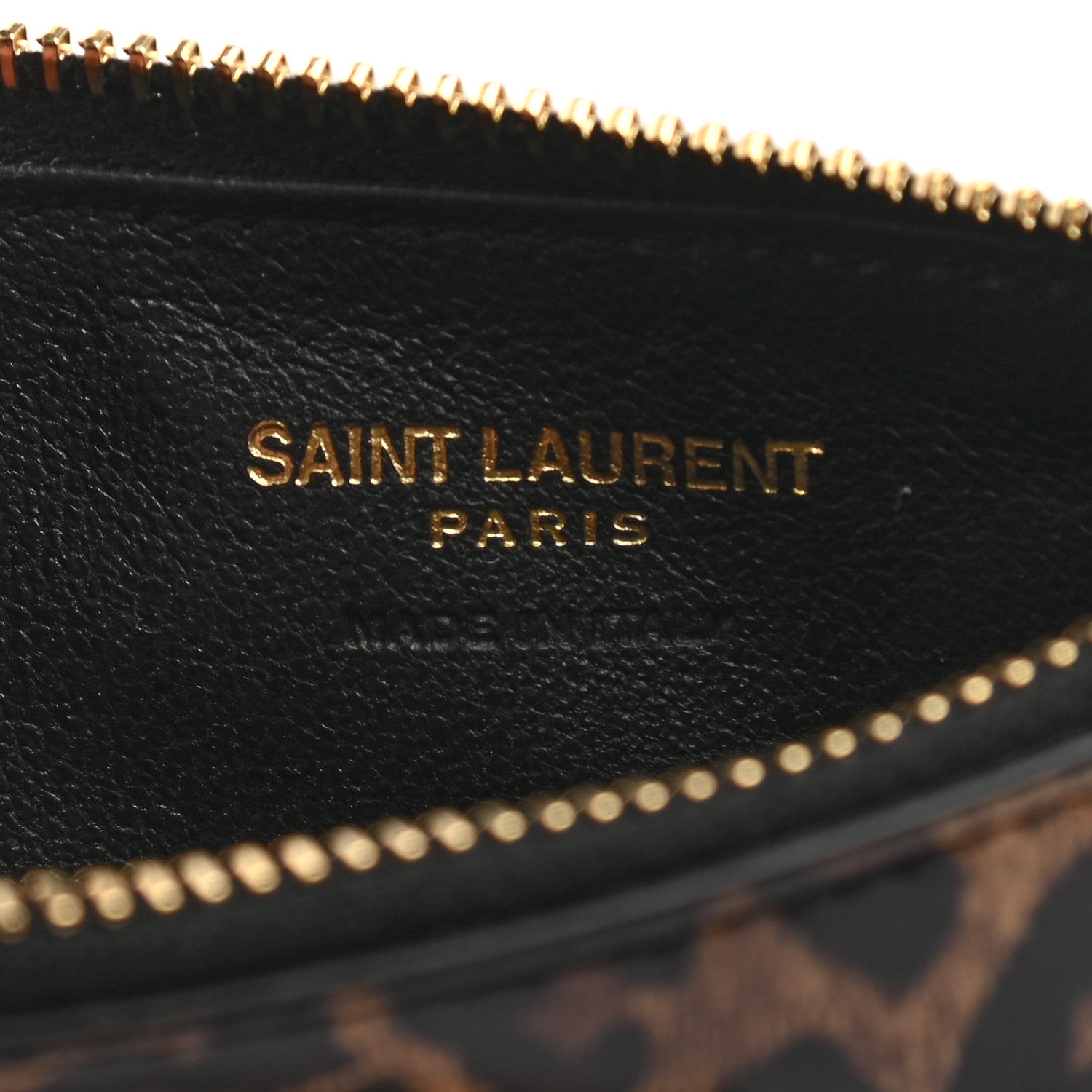 Saint Laurent Fragments Monogram Leopard Leather Wallet