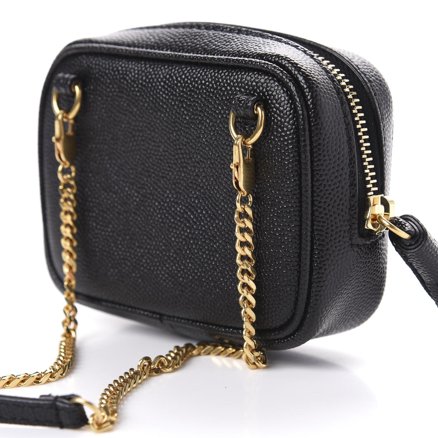 Saint Laurent Grain De Poudre Matelasse Monogram Baby Lou Camera Bag Black