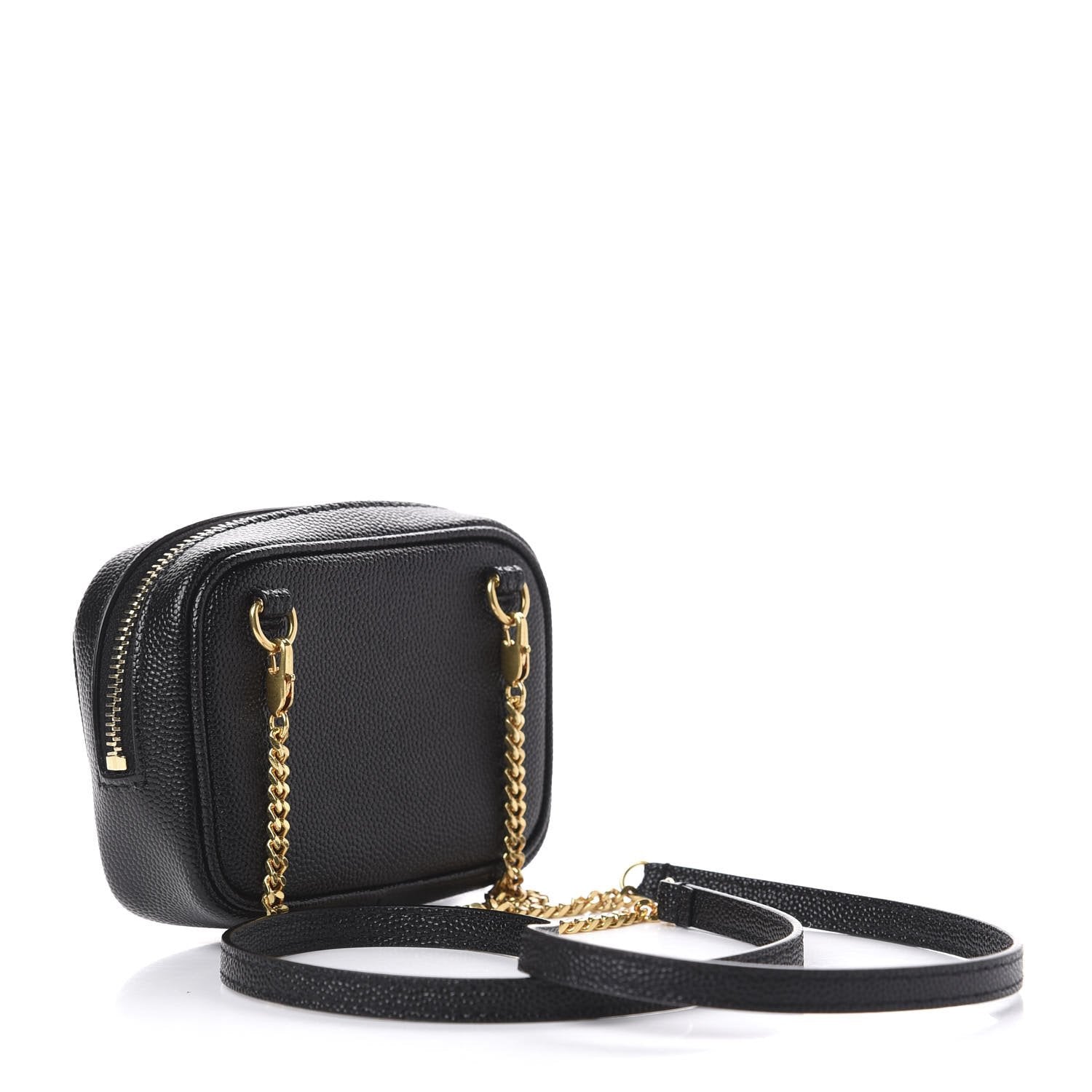 Saint Laurent Grain De Poudre Matelasse Monogram Baby Lou Camera Bag Black