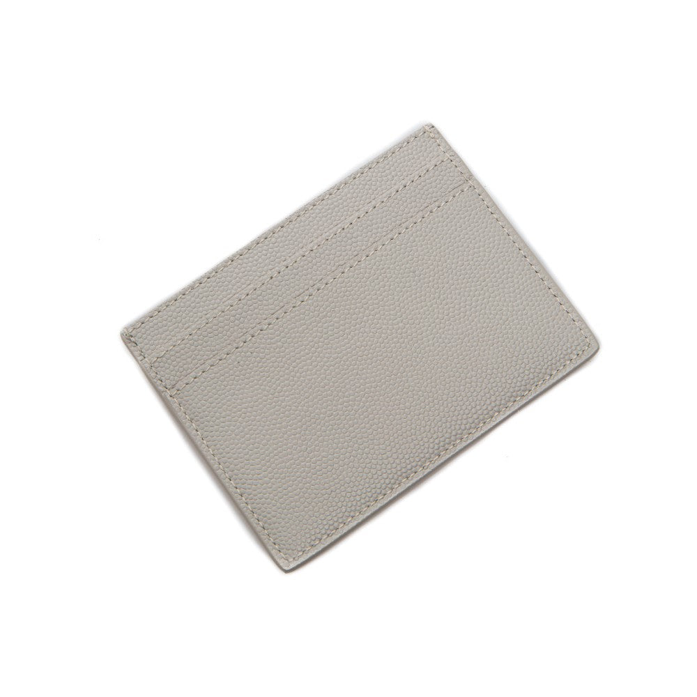 Saint Laurent Grey Grain de Poudre Leather Credit Card Case