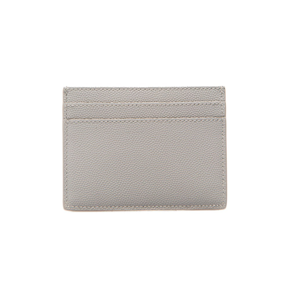 Saint Laurent Grey Grain de Poudre Leather Credit Card Case