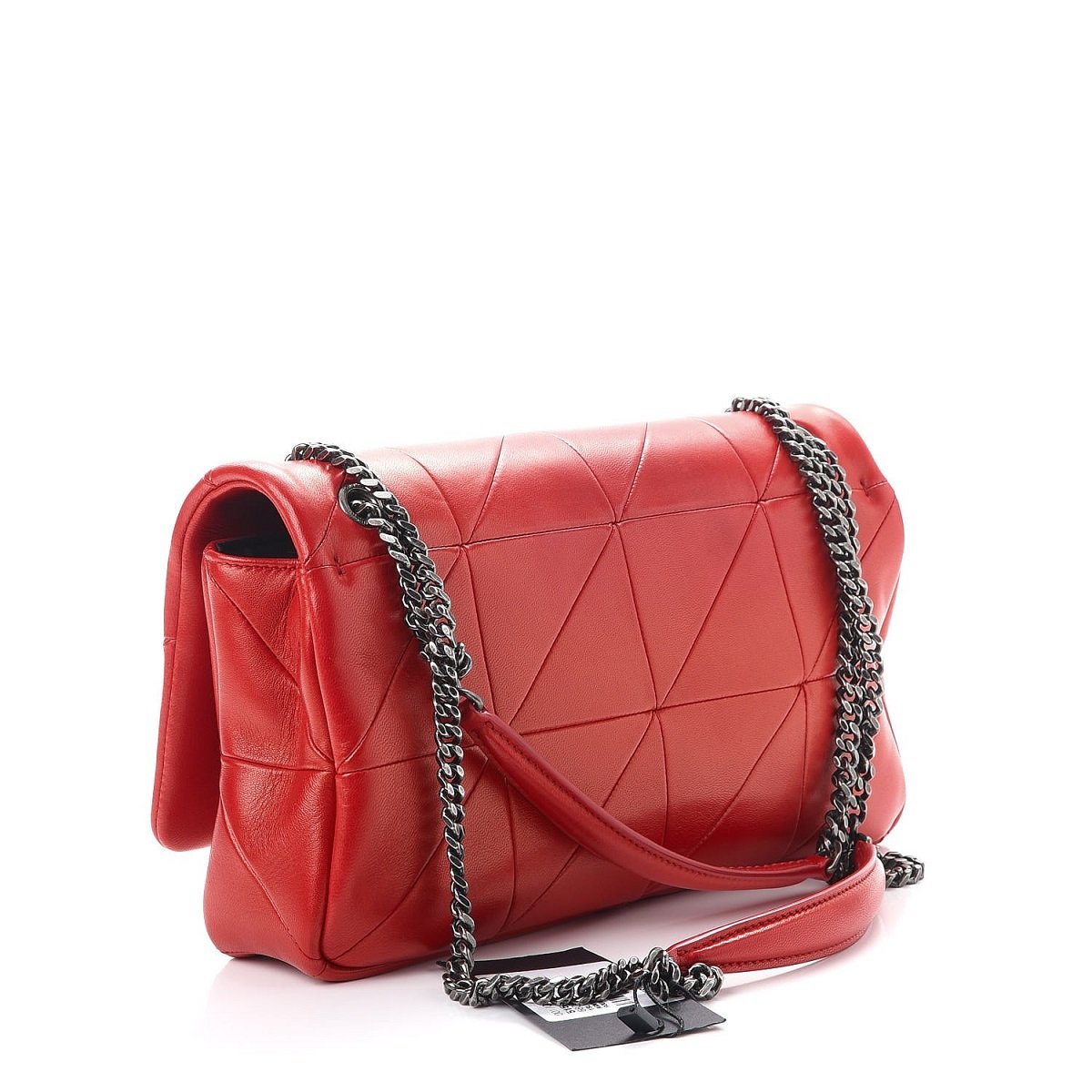 Saint Laurent Jamie Monogram "Carré Rive Gauche Red Lambskin Leather