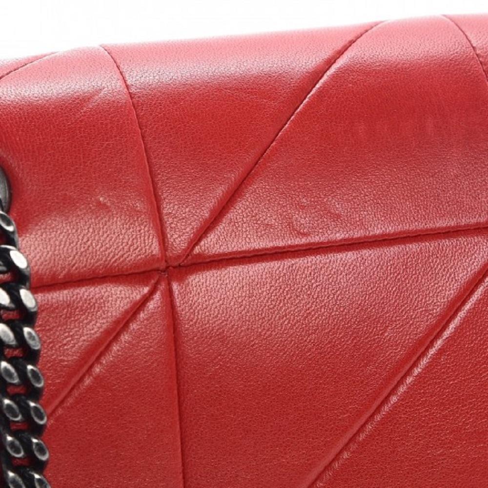 Saint Laurent Jamie Monogram "Carré Rive Gauche Red Lambskin Leather