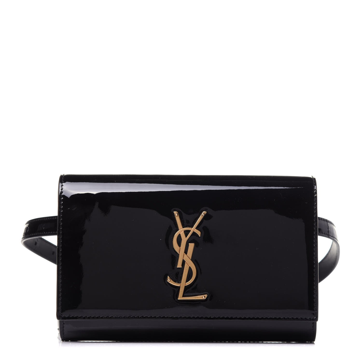 Saint Laurent Kate Black Patent Leather Monogram 85/34 Belt Bag