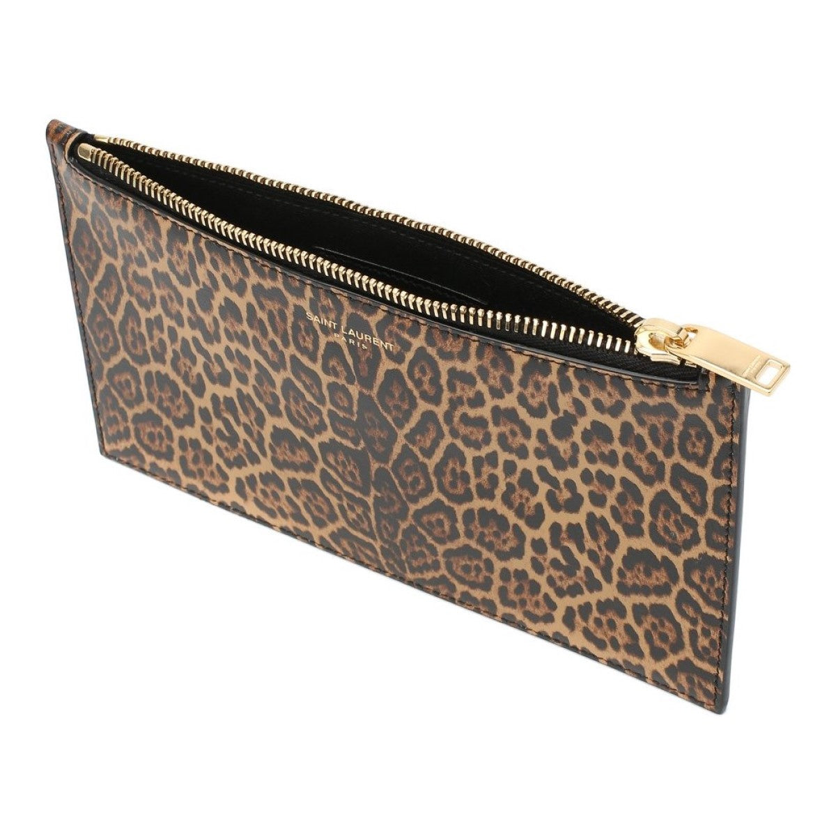 Saint Laurent Leopard Printed Calfskin Leather Small Pouch