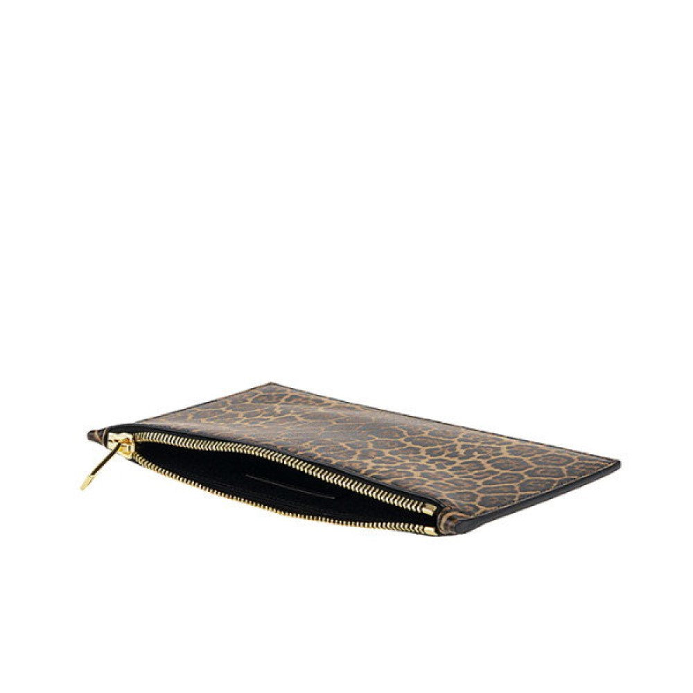 Saint Laurent Leopard Printed Calfskin Leather Small Pouch