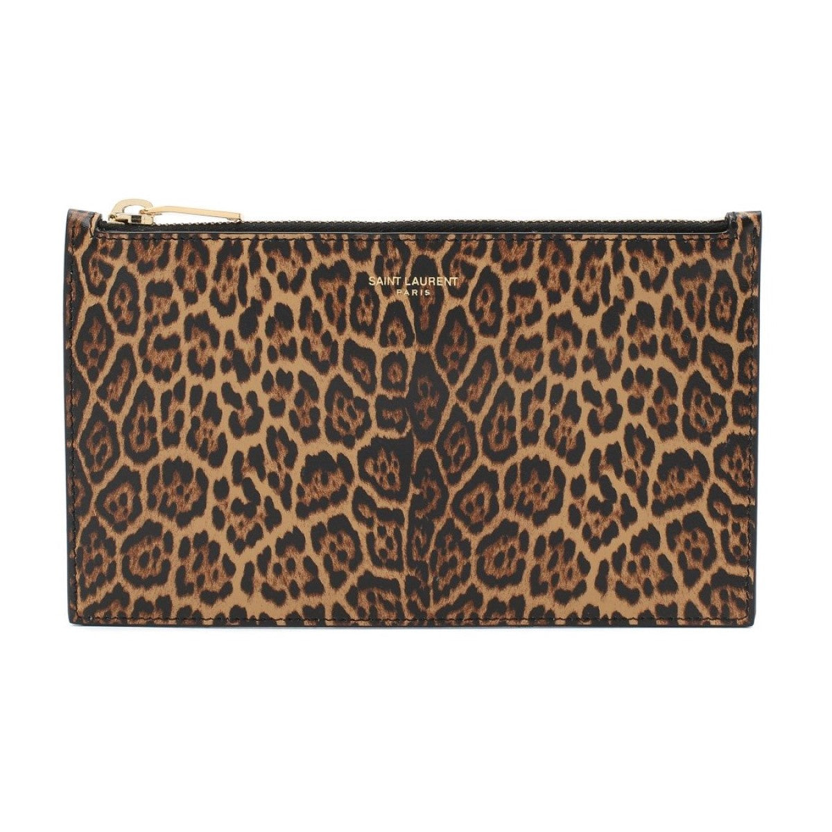 Saint Laurent Leopard Printed Calfskin Leather Small Pouch