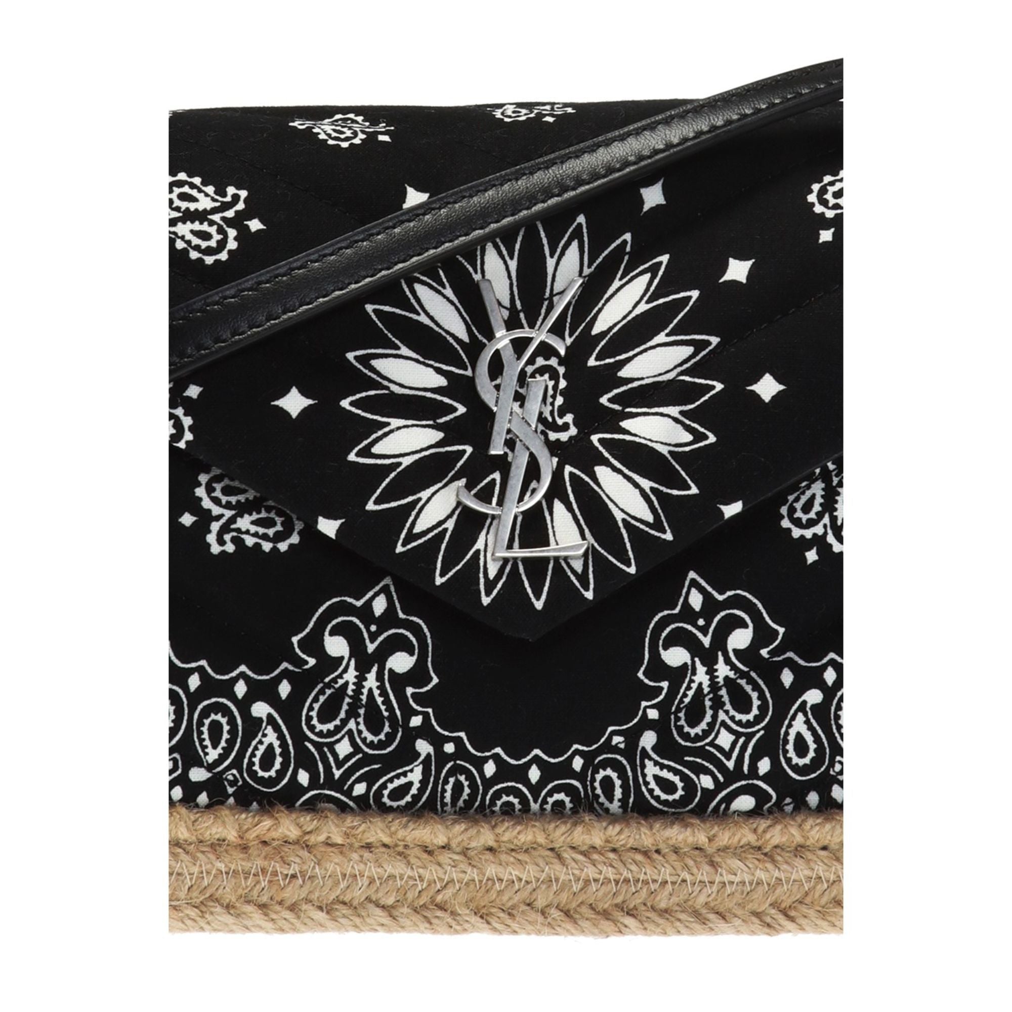 Saint Laurent Loulou Black Paisley Quilted Small Cross Body Bag