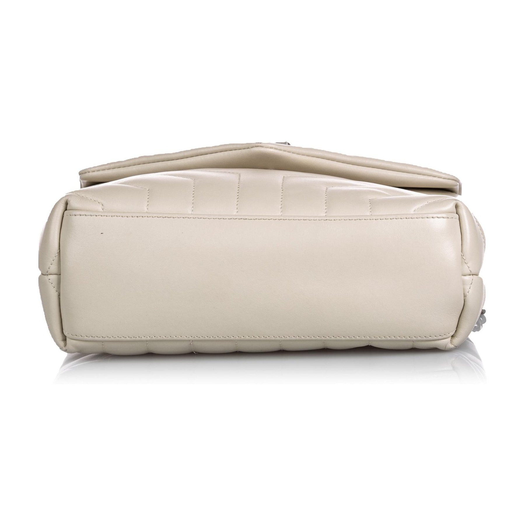 Saint Laurent Loulou Ivory Leather Matelasse Medium Shoulder Bag