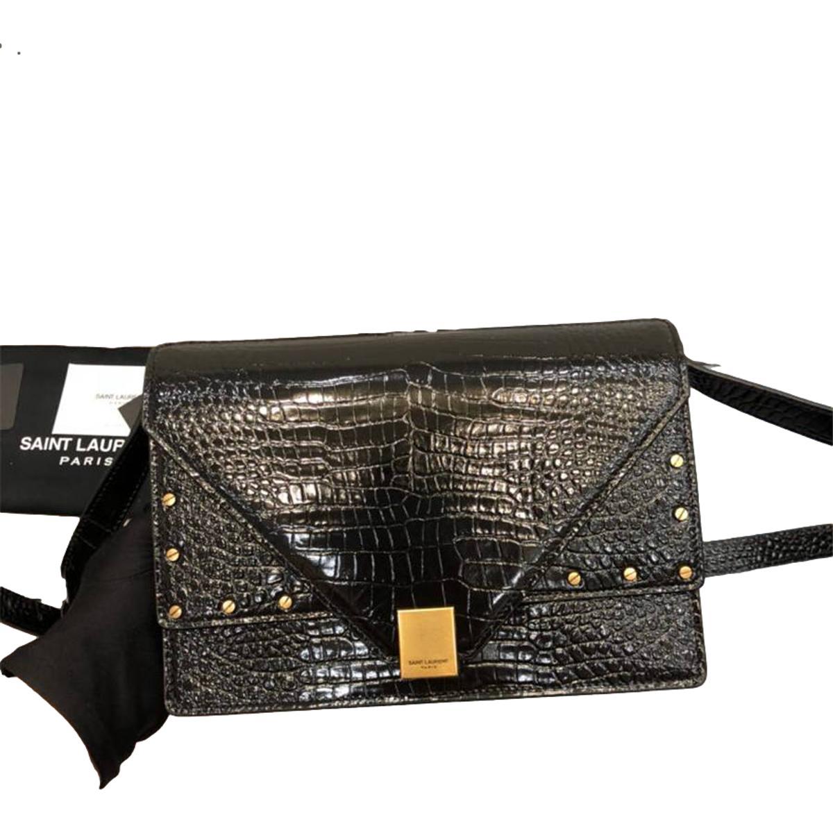 Saint Laurent Margaux Crocodile Leather Crossbody Bag