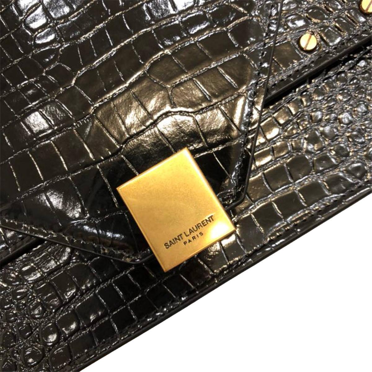 Saint Laurent Margaux Crocodile Leather Crossbody Bag