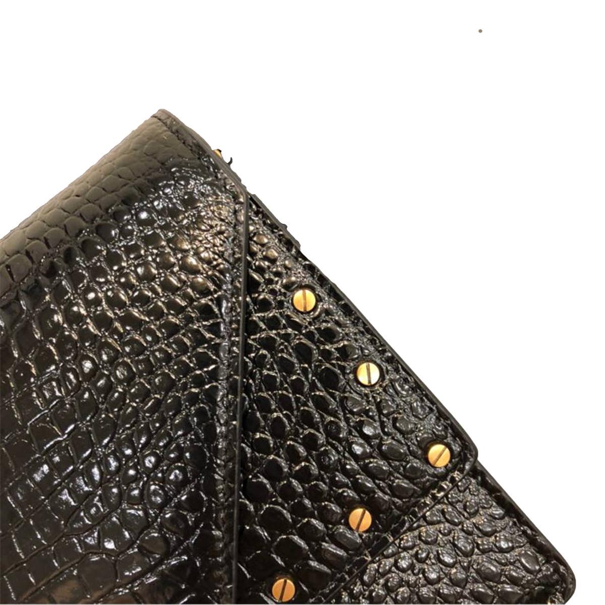 Saint Laurent Margaux Crocodile Leather Crossbody Bag