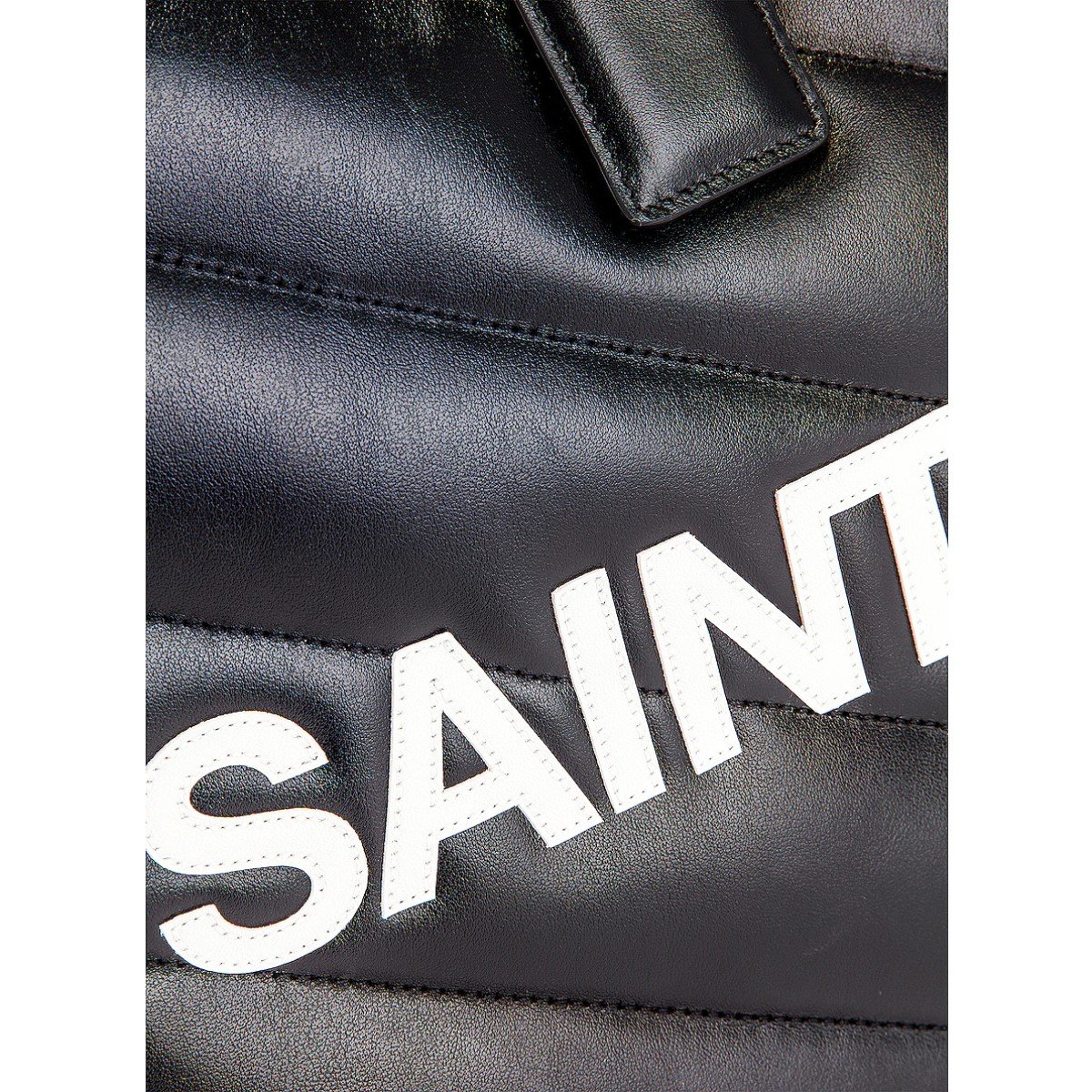 Saint Laurent Miles Logo Black Calf Leather Duffel Bowling Bag