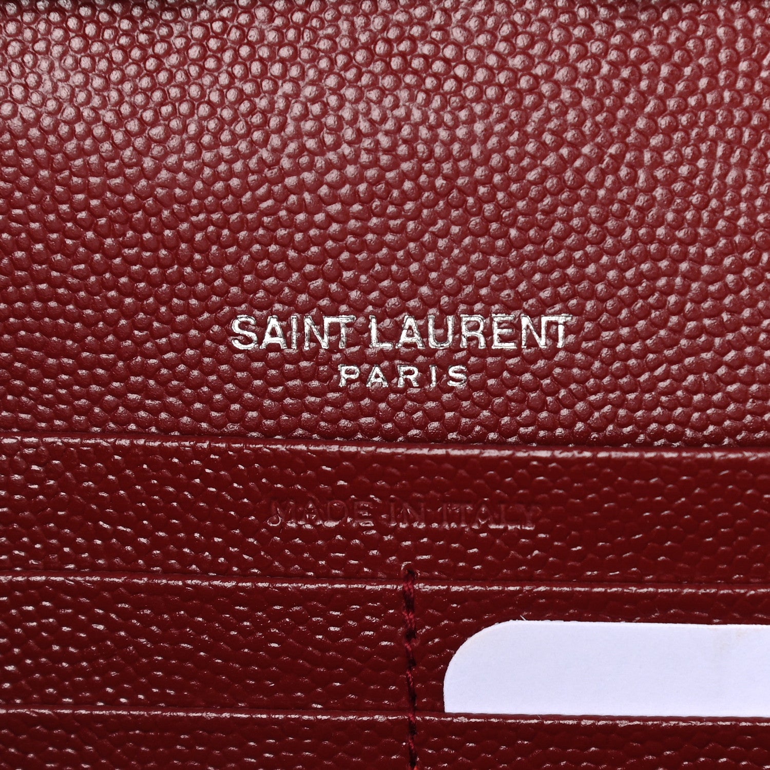 Saint Laurent Monogram Chain Wallet Grain de Poudre Leather Red Bag