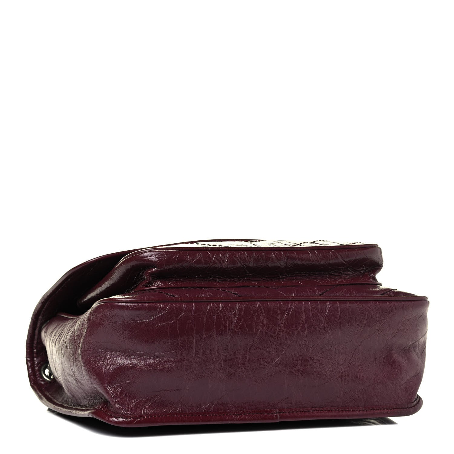 Saint Laurent Niki Medium Matelasse Leather Burgundy Satchel Bag