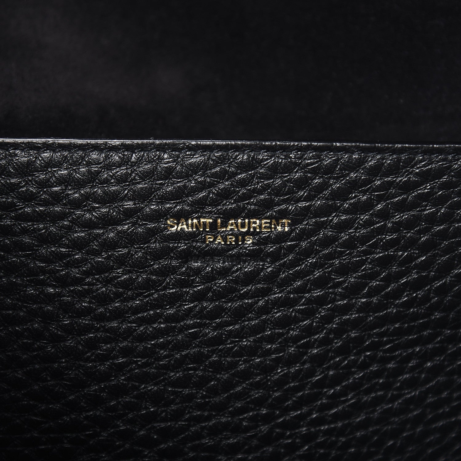 Saint Laurent Patti Black Grained Calfskin Leather Tote