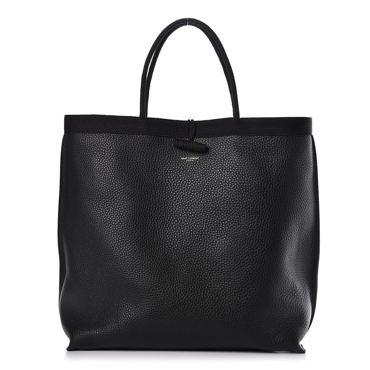 Saint Laurent Patti Black Grained Calfskin Leather Tote