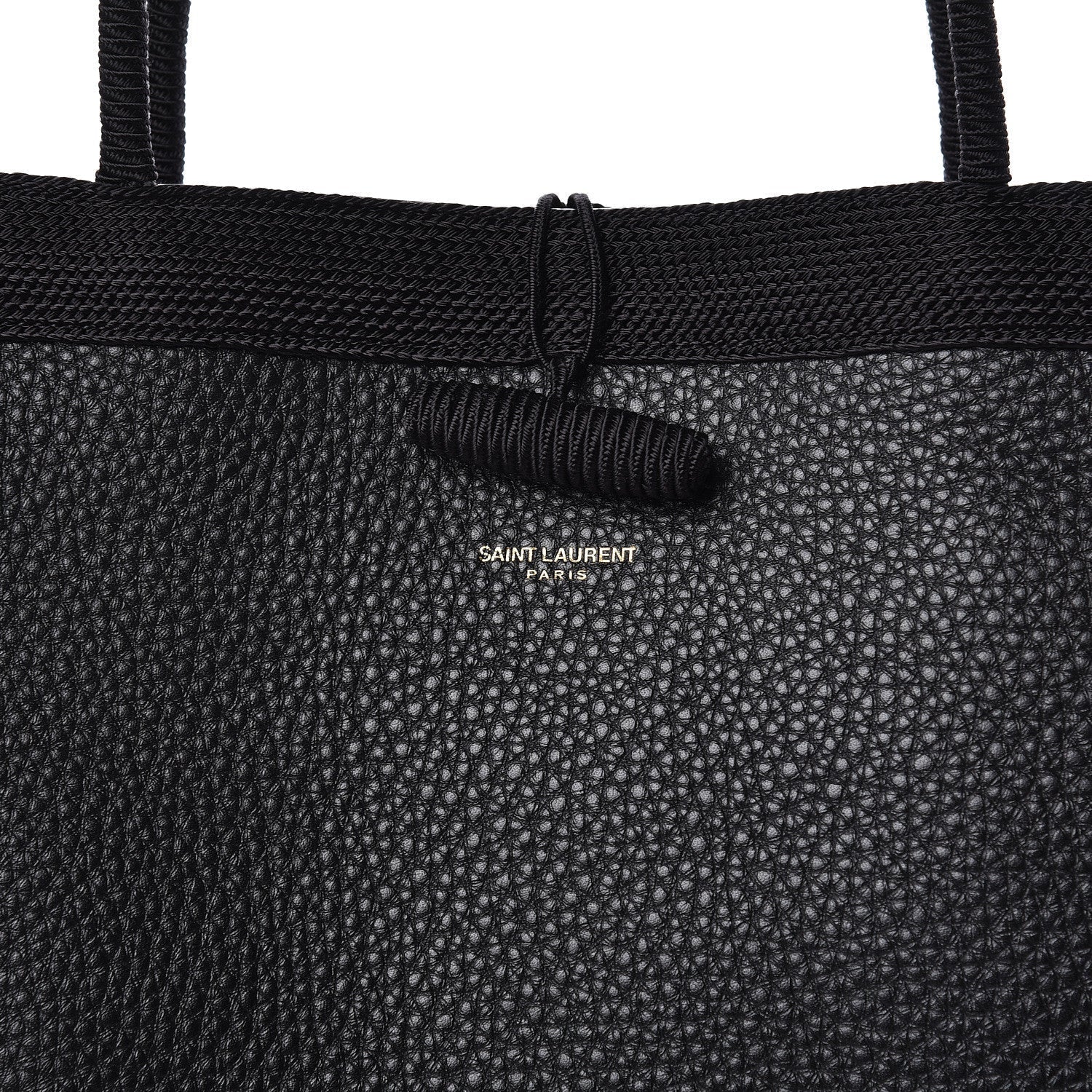 Saint Laurent Patti Black Grained Calfskin Leather Tote