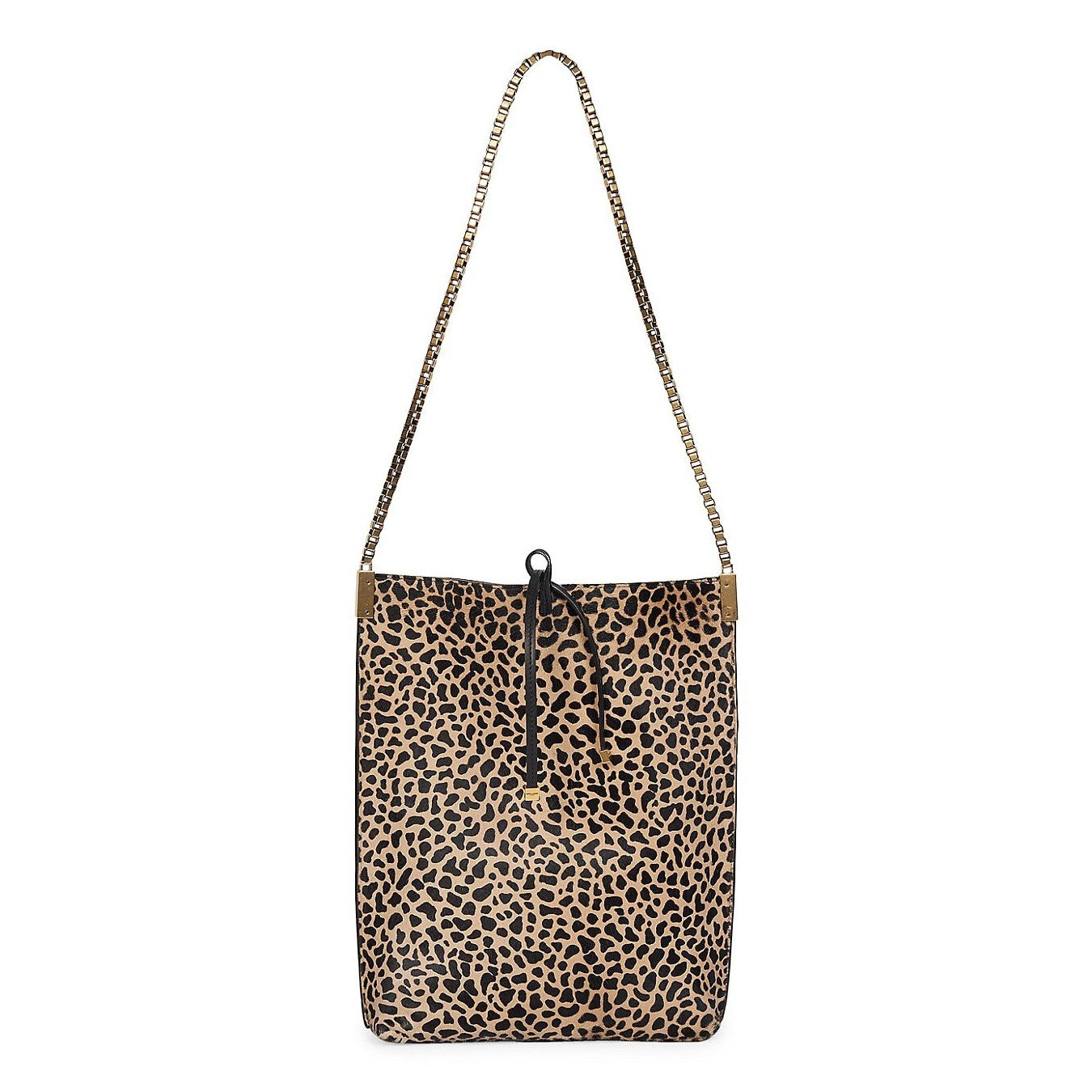 Saint Laurent Suzanne Pony Hair Leopard Print Small Hobo Bag