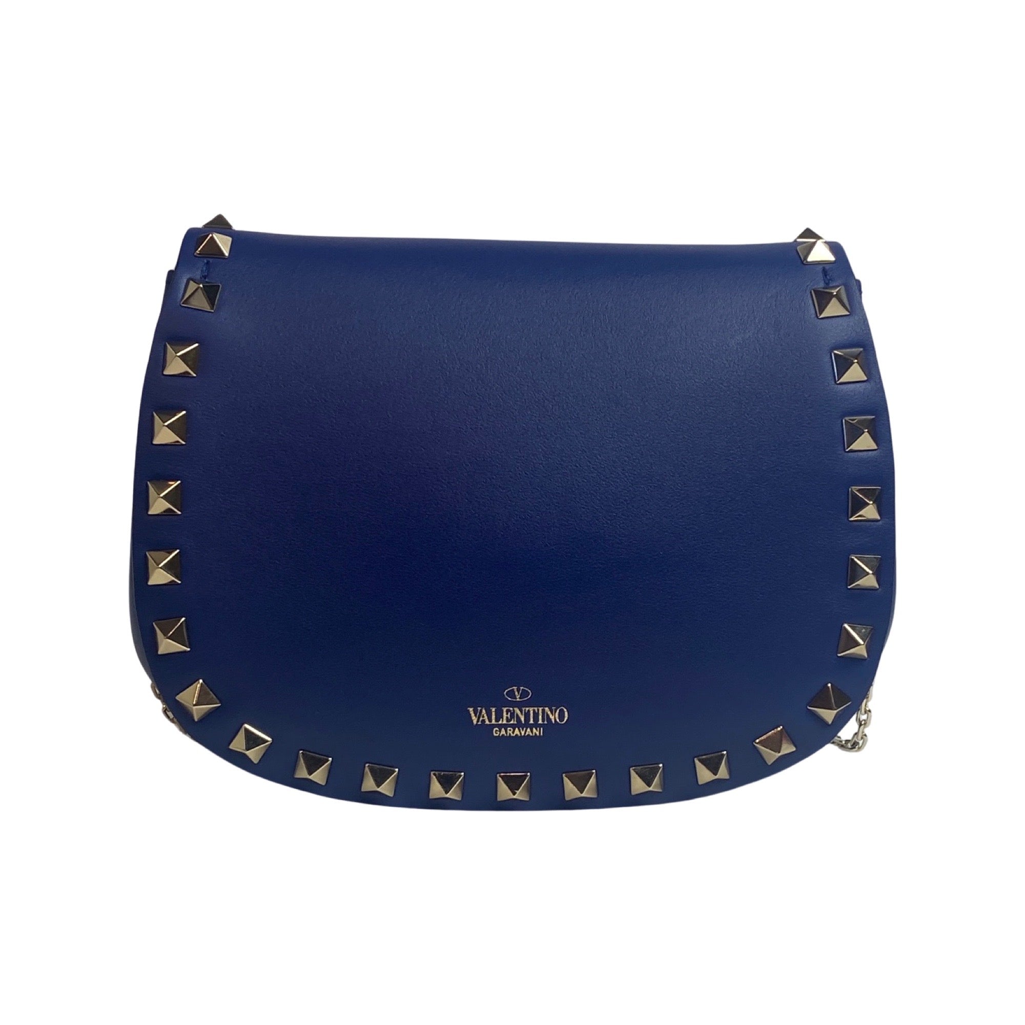 Valentino Garavani Rockstud Blue Smooth Leather Crossbody