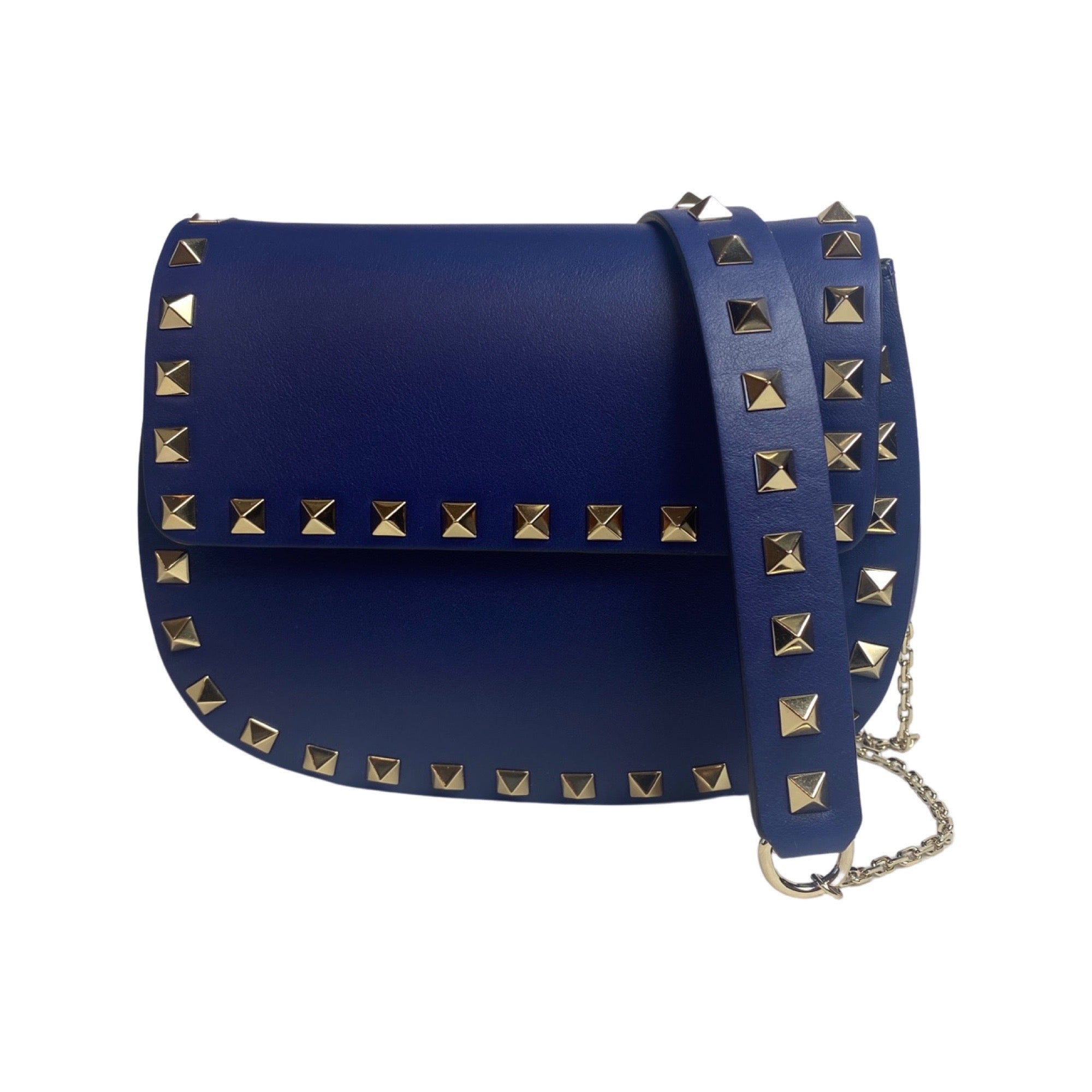 Valentino Garavani Rockstud Blue Smooth Leather Crossbody