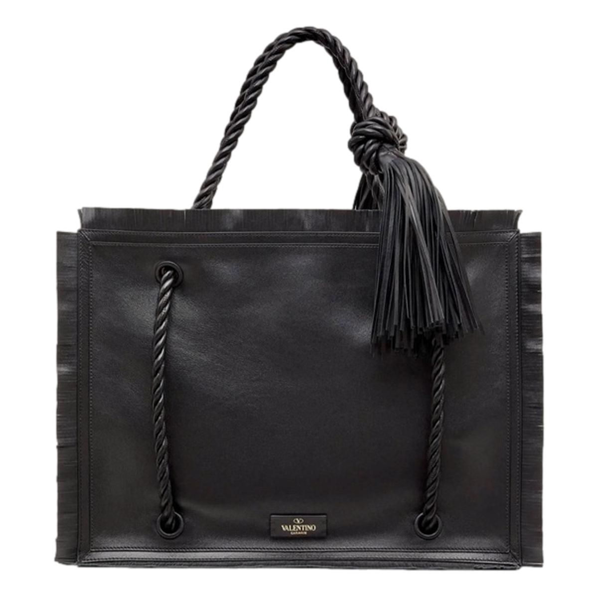 Valentino Garavani The Rope Large Fringe Leather Tote Bag