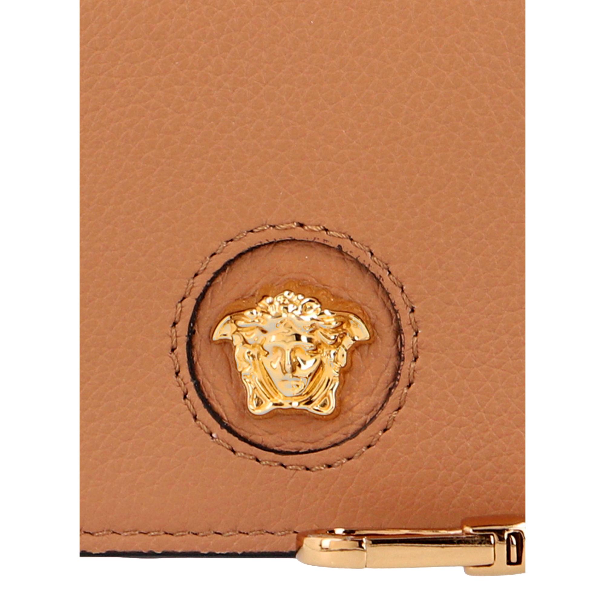 Versace La Medusa Caramel Vitello Card Case Key Chain