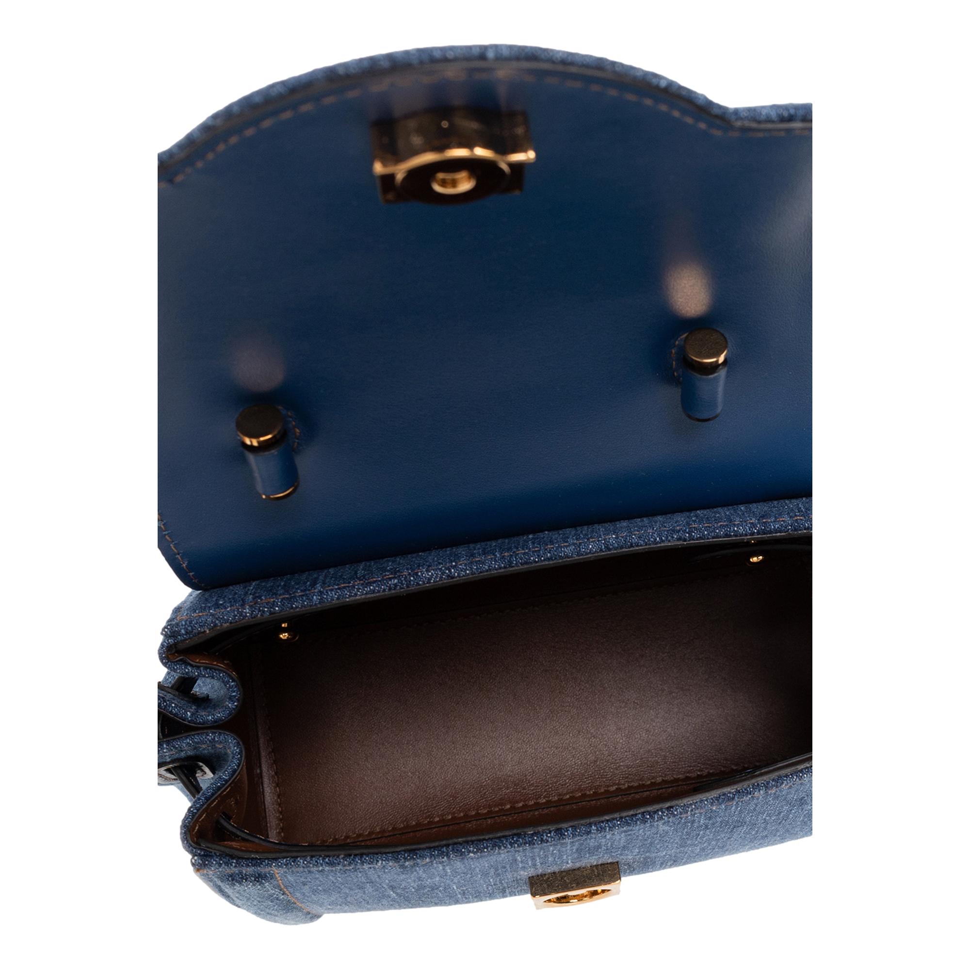 Versace La Medusa La Medusa Denim Top Handle Bag