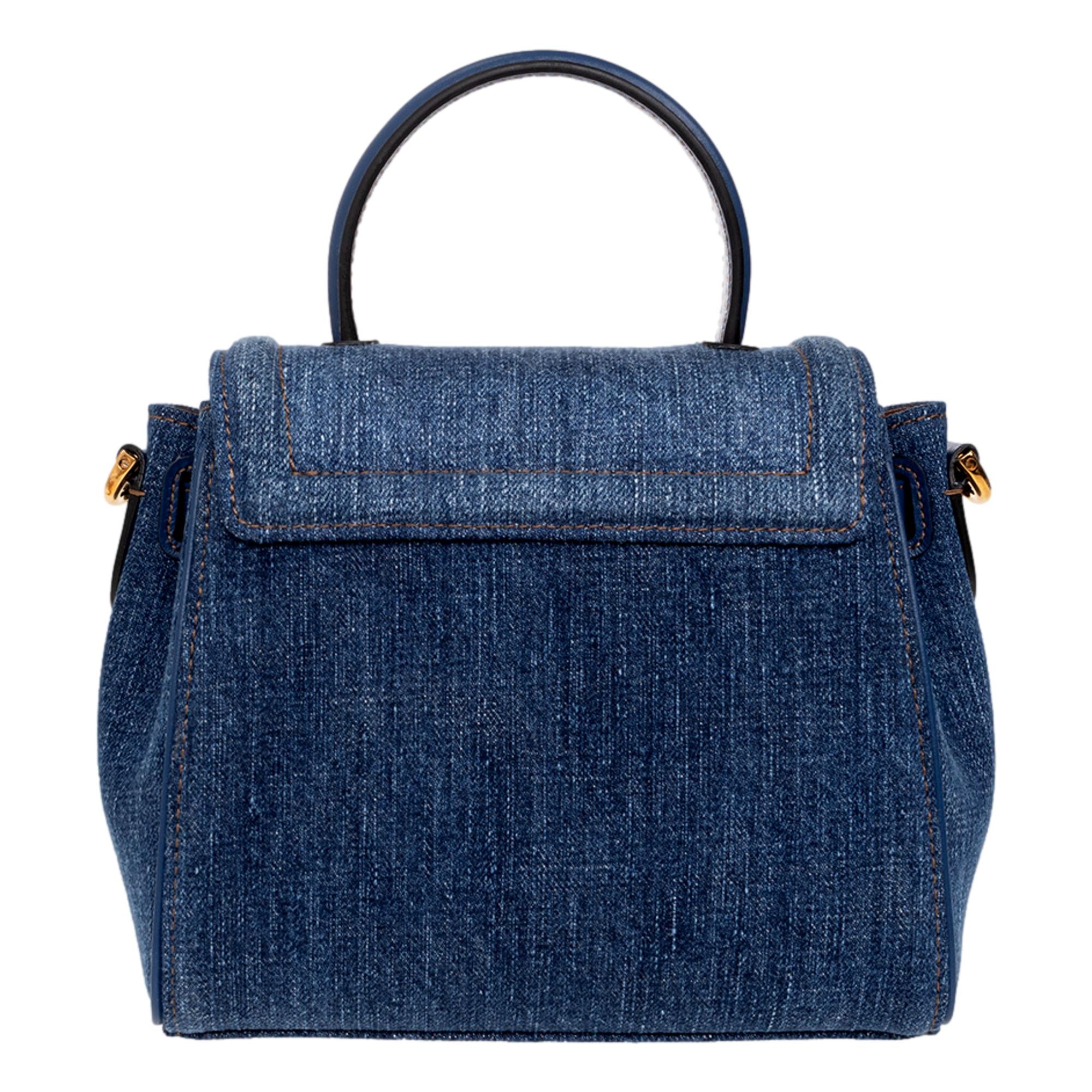 Versace La Medusa La Medusa Denim Top Handle Bag