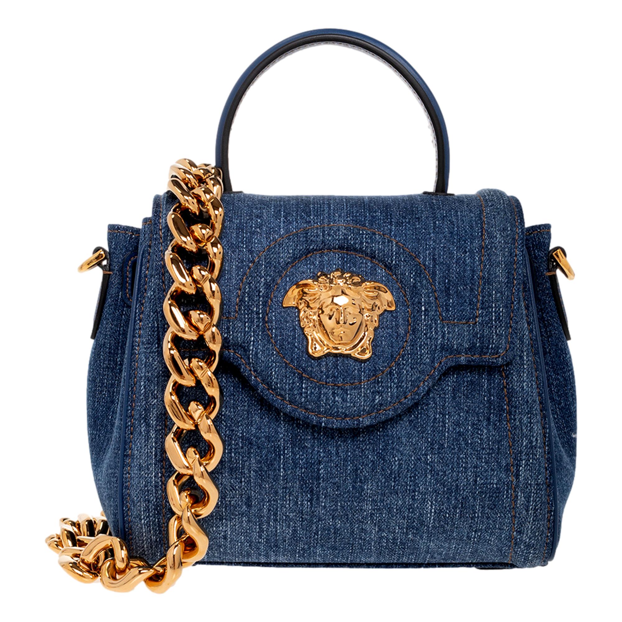 Versace La Medusa La Medusa Denim Top Handle Bag