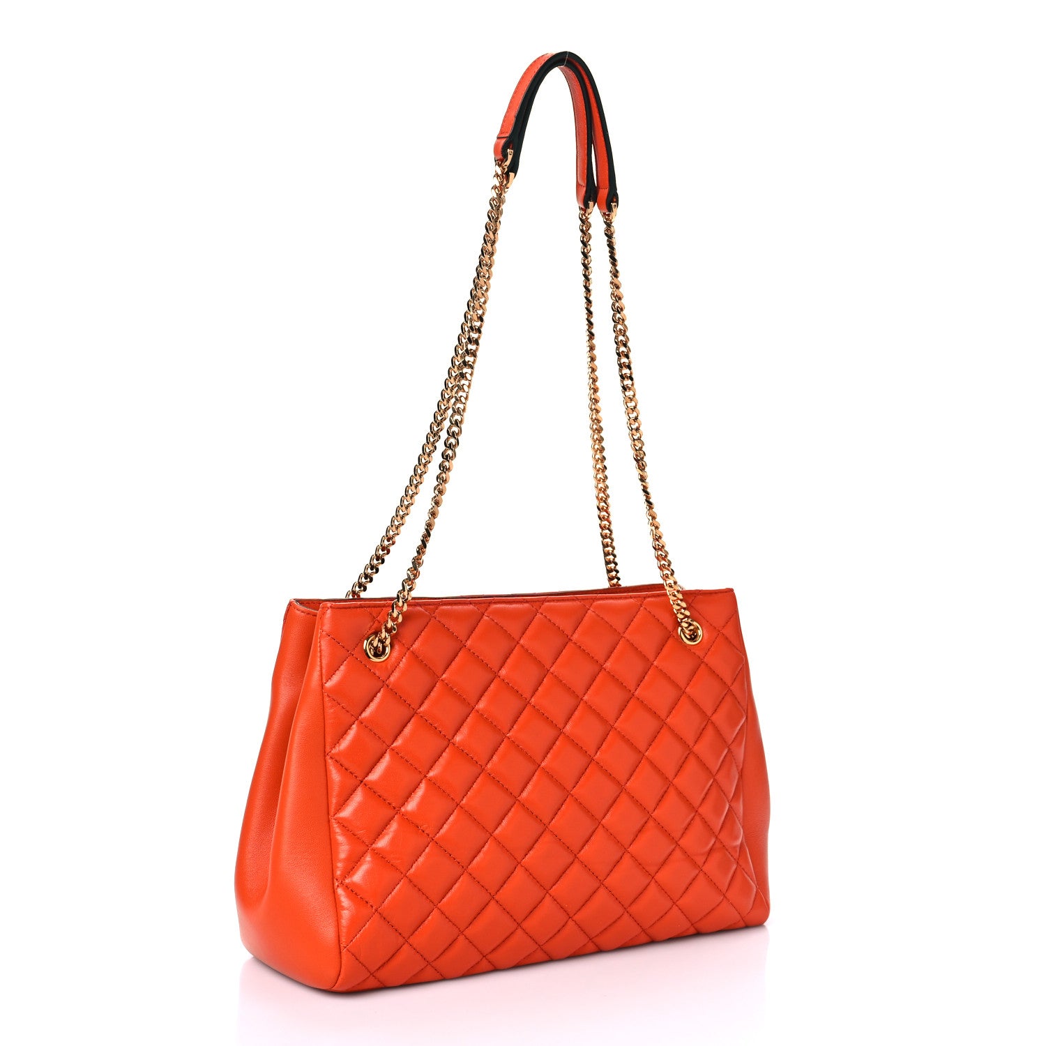 Versace La Medusa Orange Nappa Leather Tote