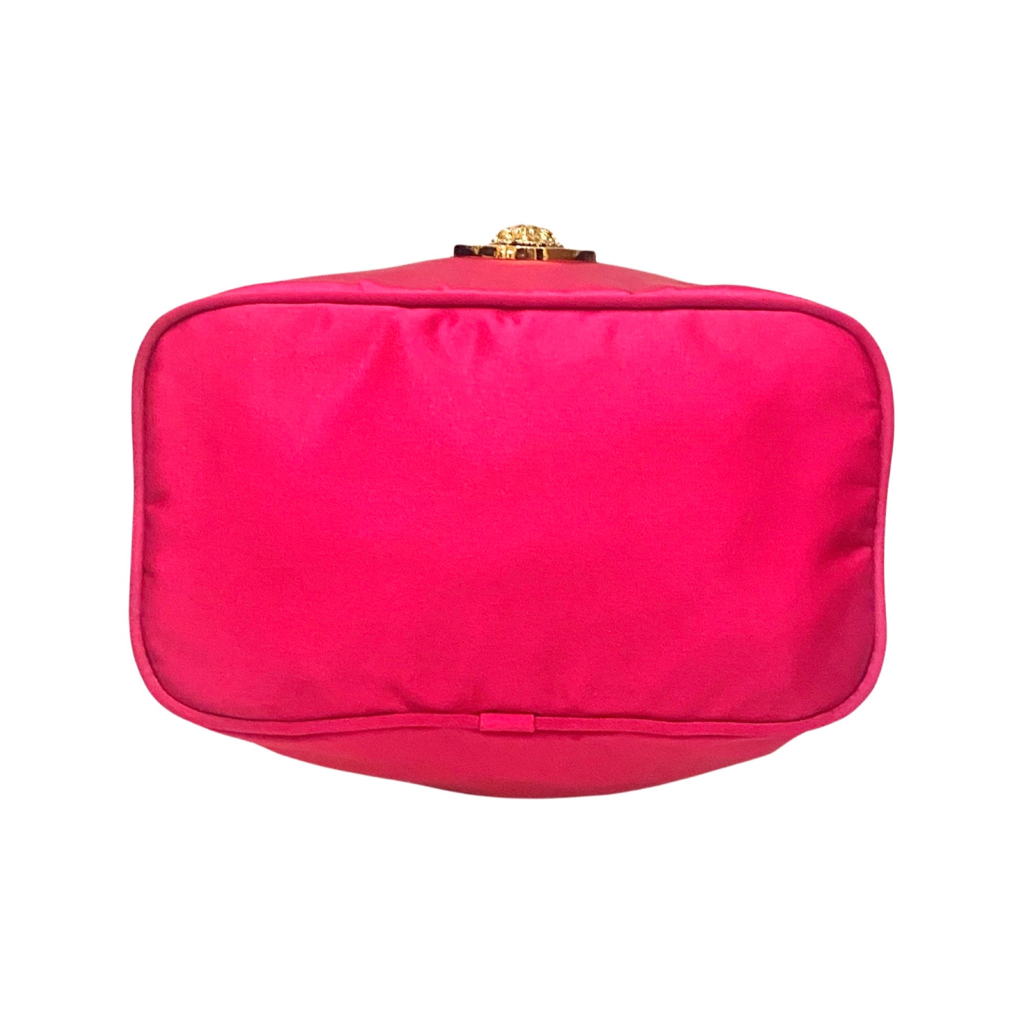 Versace La Medusa Pink Nylon Drawstring Shoulder Bag