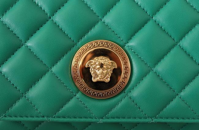 Versace La Medusa Quilted Emerald Green Lambskin Leather Bag