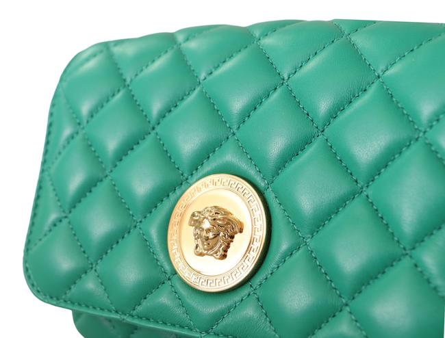 Versace La Medusa Quilted Emerald Green Lambskin Leather Bag