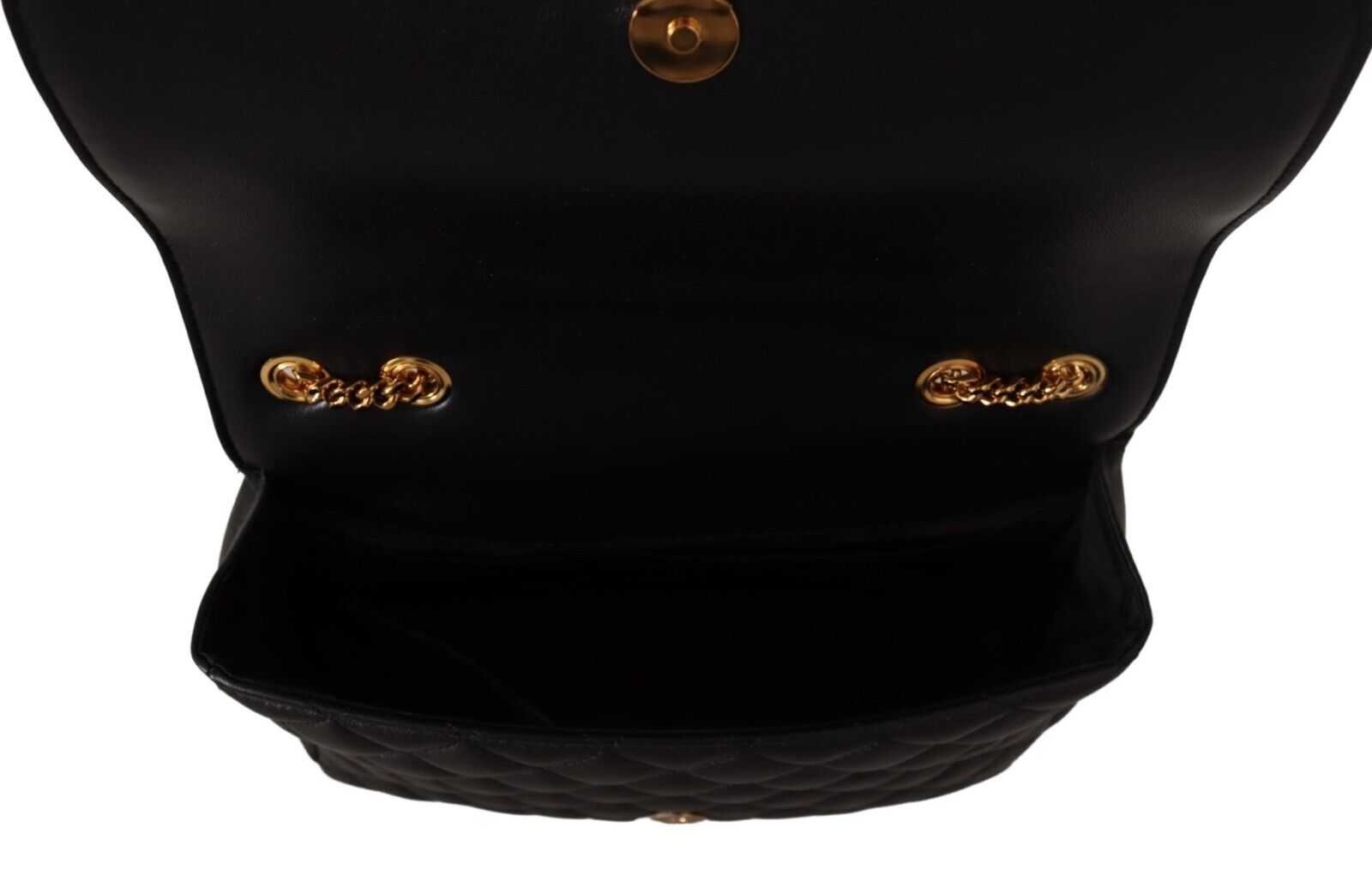 Versace La Medusa Nappa Quilted Black Leather Large Shoulder Bag