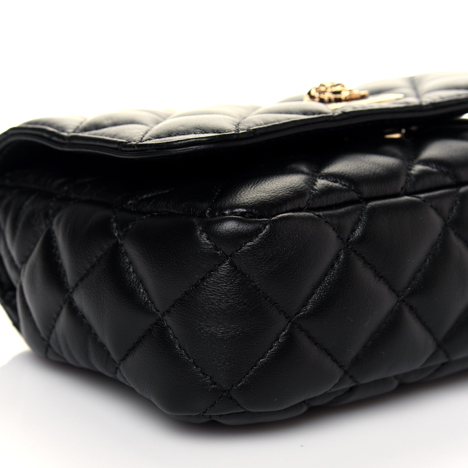 Versace Medusa Nappa Quilted Black Leather Chain Crossbody